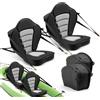 VEVOR Sedile per Kayak di Ricambio con Schienale Spessore Cuscino 53 mm, Sedile per Kayak Paddleboard Barche con Schienale Borsa Portaoggetti Cinghie Regolabili per SUP Canoa, 2 pezzi, Nero Grigio
