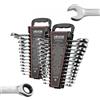 VEVOR Set di Chiavi Combinate a Cricchetto 26 Pezzi, Chiavi a Cricchetto a 72 Denti, Metriche e SAE, con Organizer per Disposizione Ordinata, in Acciaio Cr-V, per Lavori Domestici e Riparazioni Auto