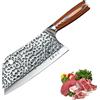 TJ POP Mannaia Coltello da Chef Cinese, Coltello da Cucina Professionale 18cm, Coltello per Carne Affilato con Design Full Tang, Lama in Acciaio 50Cr15 Spessore 2mm, TJ SEGA Serie TC19076