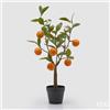 EDG Enzo De Gasperi Mandarini con Vaso e Foglie x6 Pianta Artificiale H 60 Cm Arancione