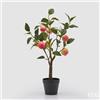 EDG Enzo De Gasperi Melo con Vaso e Foglie x8 Pianta Artificiale H 60 Cm Rosso