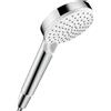 hansgrohe Crometta - Doccetta per doccia, Doccino con 2 getti, Soffione doccia rotondo (⌀ 100 mm) con funzione anticalcare, bianco/cromo, 26330400