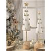MASCAGNI CASA - Albero di Natale Metallo con Campanelle H 44 cm Decorazione Natalizia Bianco Oro