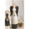 MASCAGNI CASA - Angelo di Natale Decorazione Natalizia Nero Oro Bianco 30,2 cm Ceramica