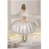 MASCAGNI CASA - Angelo di Natale Bianco c/ Piume Decorazione Natalizia 18,5 cm Resina