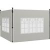 Outsunny Set 2 Pareti Laterali per Gazebo 3x3 m e 3x6m con Finestre, in PE e Plastica, 293x193 cm, Bianco|Aosom