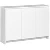 HOMCOM Credenza Multiuso Moderna con 3 armadietti, ripiani regolabili a 3 livelli per Cucina, Soggiorno e Ingresso, 120x35x85 cm, Bianco| Aosom Italy