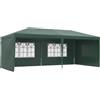 Outsunny Gazebo da Giardino 6x3 m per Eventi con Pareti Rimovibili e Finestre Trasparenti, Verde