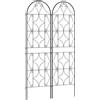 Outsunny Support per piante rampicanti con motivo set di 2 trellis da giardino per viti fiori verdure metallo 50 x 180 cm nero