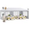 Outsunny Gazebo da Giardino per Eventi con 4 Pareti Rimovibili con Finestre, 5.8x2.9x2.5m, Bianco