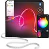 Philips Hue Strisce LED Flux, Luci colorate da 10 metri per interni con miscela dei colori Chromasync RGBWWIC, Strisce led dimmerabili flessibili e tagliabili, Con controllo vocale e da app