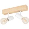 Eglo Leuchten my light Spot a 2 luci Townshend3 bianco e legno naturale 2XE27 99483/20