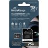 MediaRange Micro SDXC Memorycard UHS-1 256GB Classe 10 con adattatore SD MR946