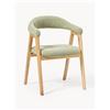 Westwing Collection Sedia con braccioli con rivestimento bouclé Nik - Verde, Beige