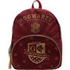 Widdop and Co Zaino per bambini con Grifondoro di Harry Potter, zaino ufficiale Warner Bros Hogwarts, con cerniera con nappa e stemma della casa, borsa per libri degli alunni Grifondoro, per scuola e viaggi, Rosso