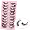 Oreola Cat Eye Lashes Natural Russian Strip Lashes D Curl Volume Ciglia finte 10 Paar Ciglia ricci, Ciglia artificiali Riutilizzabili 3D Ciglia finte di visone Effetto naturale