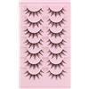 Oreola Manga Lashes Aspetto naturale Wispy Spiky Lashes 7 paia Ciglia finte 3D asiatiche Ciglia anime incrociate Sembrano ciglia individuali a grappolo