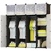 BRIAN & DANY Armadio Modulare con 16 Cubi, Scaffale Componibile con Ante, Guardaroba Organizzatore Economico, Strutture per Cabine in Plastica, 148 x 47 x 148 cm