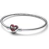 PANDORA Bracciale Spider-Man della Marvel in argento 9 con smalto rosso nero e trasparente, 19