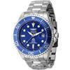 Invicta Pro Diver Orologio da Uomo in acciaio inossidabile con movimento Automatico - 47mm, Argento/Blu