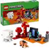 LEGO Minecraft Agguato nel Portale del Nether - Giocattolo da Costruire con Figure di Mob Inclusi un Guerriero Orco, un Ghast e 2 Cubi di Magma - Regalo per Gamer, Bambini e Bambine da 8 Anni - 21255
