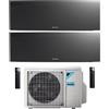 Daikin Climatizzatore Emura Dual 12+12 Wi-Fi Inverter A+++ con Unità Esterna 68-3 Nero