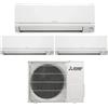 Mitsubishi Climatizzatore Trial Split Smart HR 9+9+18 BTU con Unità Esterna MXZ3HA50VF Inverter A++