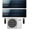 Mitsubishi Climatizzatore Dual Smart LN 9+9 Btu con Unità esterna MXZ 2F42VF4 A++ : Colore - Nero
