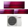 Mitsubishi Climatizzatore Trial Smart LN 9+9+9 BTU con Unità Esterna MXZ-3F54VF4 R-32 A++ : Colore - Rosso