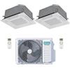 Hisense Climatizzatore Dual Split Inverter a Cassetta ACT 12+12 con 2AMW52U4RXC R-32 Wi-Fi Optional