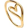 Pandora Essence 164361C00-54 - Anello Piccolo a Forma di Cuore Organico in Lega di Metallo Placcato Oro 14 K, Misura 54