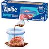 Ziploc Double Zipper Freezer Bags, Plastic, 1 gal, 2.7 mil, Clear, 30/Box, Sold as 1 Box
