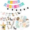 WUERKIYA Decorazioni Compleanno Cane Set 27 Pezzi per Festa a Tema Cani con Palloncini Topper striscioni Colorati per Bambini e Animali Domestici Taglia Piccola Multicolore per Feste a casa o all'Ape