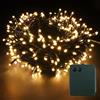 YOSION 500 luci a LED a batteria, funzionamento a batteria, cavo verde scuro, funzione timer 8 modalità antipioggia, Natale, giardino, decorazione per matrimoni (bianco caldo, 500 LED)
