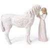 Eremaoy Regali di cavallo per ragazze e donne, ragazza carezza cavalli decorazione in resina per gli amanti dei cavalli, statuette scolpite dipinte a mano, decorazione commemorativa regalo per