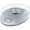 Soehnle Roma Silver Bilancia da cucina elettronica, Bilancia digitale con display LCD facile da leggere, Bilancia elettronica ad alta precisione con gradazione di 1 g e 5 kg di portata, Argento