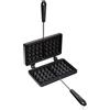 KitchenCraft Piastra per Waffle Antiaderente, 22 x 13 cm, Nero