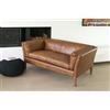 PIB Divano in pelle a due posti, stile scandinavo, 152x84x68 cm, comfort ed eleganza vintage
