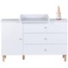 Child Home Cassettiera e Fasciatoio Wonder White Childhome + Luce da Notte Pixie Torch Béaba Chalk Pink