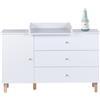 Child Home Cassettiera e Fasciatoio Wonder White Childhome + Luce da Notte Pixie Torch Béaba Pearl Blue