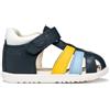 Geox B Macchia Boy Sandal, Navy/DK Yellow, 26 EU