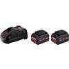 Bosch Professional 18V System Set di Batterie: 2x ProCORE18V 5.5 Ah (18V, 955 g) + Caricabatterie GAL 1880 CV