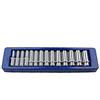 BERGEN 14 pc 3/8 Dr 8-21mm Deep Single Hex Socket Set 6 point B1157 by Bergen