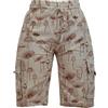 Ezhippie Pantaloncini da uomo con stampa di sole, luna e fungo, hippie festival con tasche cargo, Fungo Naturale, L