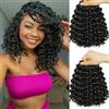 BECUS Crochet Hair Gogo Curl Crochet Braids per donne nere, onde profonde d'acqua, extension ricci, treccia, extension sintetiche, 2 confezioni (nero naturale #1B)