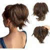 RPAEOY Coda Capelli Extension Sintetica Finta di Cavallo Posticci Artiglio Clip in Naturale Estensione Micro Ondulato Cavallo Dritta Corta e Disordinati Bun Extension per Donna (Marrone Chiaro)