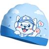 Cyberwork Cuffia da bagno in silicone per bambini con motivo cartoni animati,impermeabile,protezione per orecchie, non restringere,simpatica cuffia da bagno,attrezzatura da nuoto,ideale per nuoto