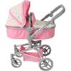 Bayer Chic 2000 - Passeggino per bambole Yolo 2 in 1 per bambini dai 3 agli 8 anni, passeggino per bambole fino a 52 cm, colore: rosa