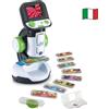 VTech Video Microscopio Interattivo, Microscopio Bambini Digitale con Video Originali BBC, Schermo 2,4, Zoom 200x, 9 Vetrini Illustrati, Slot MicroSD, Lingua Italiana, Batterie Incluse, 7-99 Anni