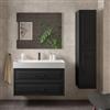 DEGHI Mobile da bagno sospeso 100 cm con lavabo e specchio nero carbone opaco - Audrey